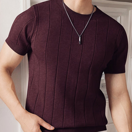 UNICORN Short-Sleeve Knitted Light Luxury T-Shirt White Brown s m l xl xxl