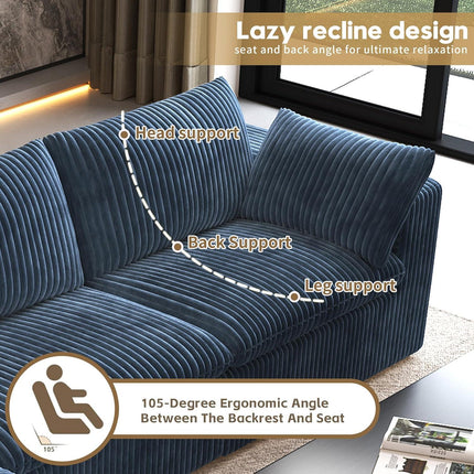 UNICORN Oversized Modern Sofa with 2 Ottomans and 2 Middle Seats