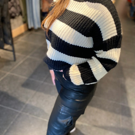 UNICORN Women's sweater stripes black white s