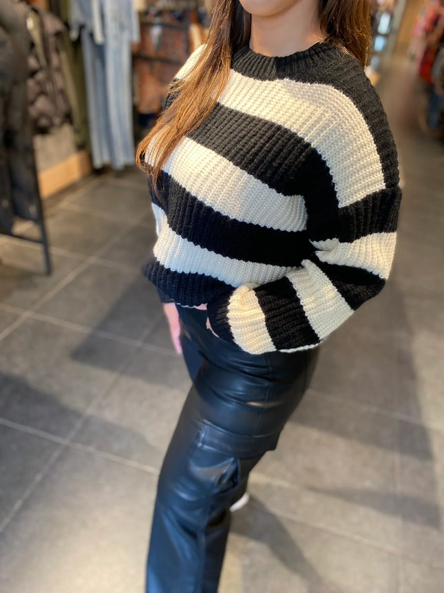 UNICORN Women's sweater stripes black white s