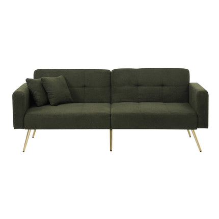 UNICORN Modern minimalist sofa bed size: 175*64*72 cm angle adjustable gold bed legs sofa with cushions side storage pockets