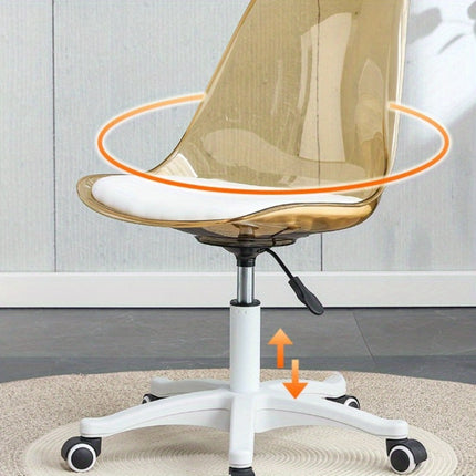 UNICORN Backrest Chair 360-Degree Rotating Office Chair Transparant Gray yellow Pink