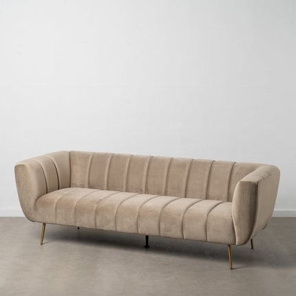 UNICORN Three-Seater Sofa in Champagne 41cm. Leg height: 20cm. Seat depth: 56cm. Seat width: 178cm.