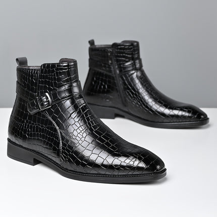 UNICORN Men's New Autumn/Winter  Ankle Boots High-Top Textured Upper Business Casual