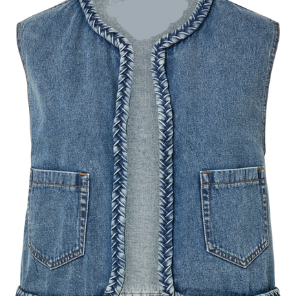 Bell denim storm gilet light blue