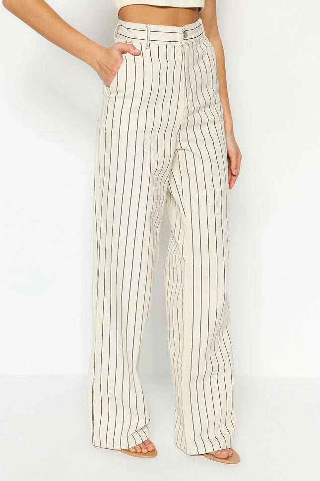UNICORN Women's striped jeans beige xxs xs s m l xl