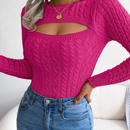 UNICORN Womens Long Sleeve Hollow Sweater High Stretch Fabric s m l xl xxl