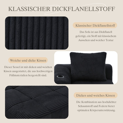 UNICORN Comfortable Recliner Sofa 158*93*61 Cm Beige Khaki Black Grey