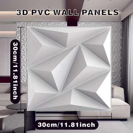 UNICORN Waterproof & Oil Proof 20pcs Diamond Texture 3D Wall Panels White