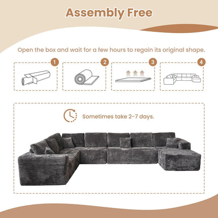 UNICORN Cloud Sectional Couches for Living Room 419.1X279.4 cm Gray