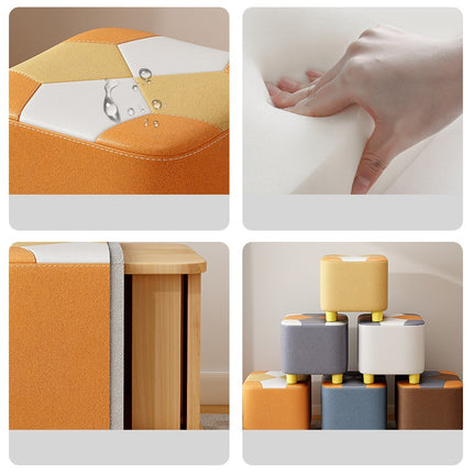 UNICORN Wood Stool Orange Gray White Blue Yellow