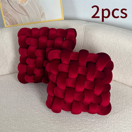 UNICORN 2pcs Set of Golden Velvet Hand-Knotted Square Decorative Pillows different colors
