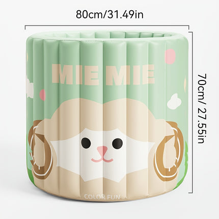 UNICORN 1 Portable Inflatable Hot Water Tub with Cute Cartoon Sheep Design Pink Green
