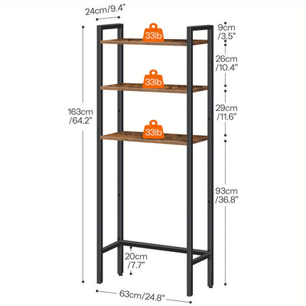 UNICORN Brown, Taupe 3 Tier Over Toilet Bathroom Storage Rack