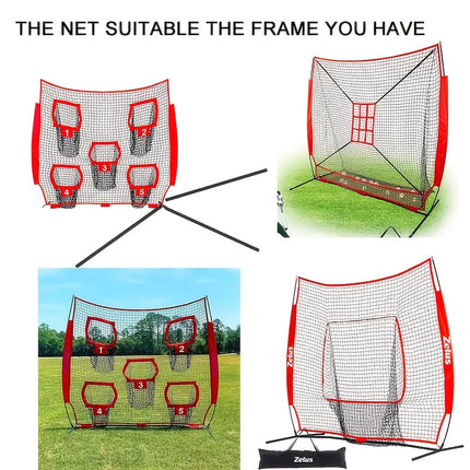 UNICORN Portable Football Throwing Net 5 Target Red Black Yellow