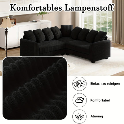 UNICORN Modern L-Shaped Corner Sectional Sofa Black Gray Brown