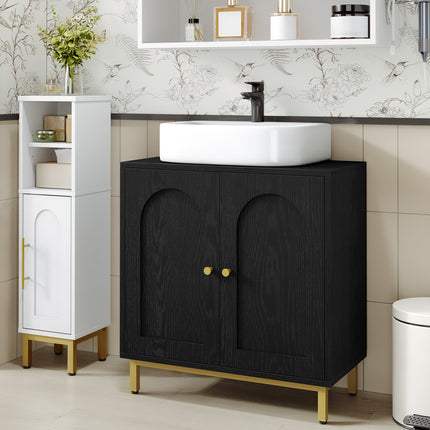 UNICORN Bathroom Vanity Cabinet with 2 Doors & Adjustable Shelf 30 X 60 X 63cm (Black)