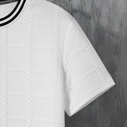UNICORN Geometric Texture Fabric, Men's Short-sleeve Round-neck Top s m l xl xxl