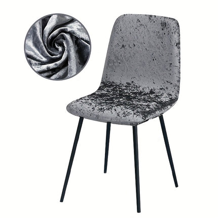 UNICORN Set of 6 Velvet Chair Covers with Elastic for Short Back Chairs different colors
