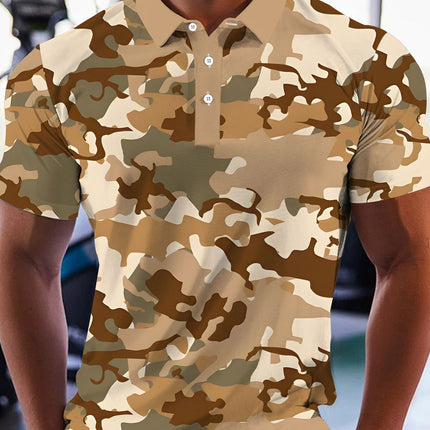 UNICORN ShortSleeved Polo Shirt Golf Shirt BrownGreen Camouflage s m l xl xxl xxxl