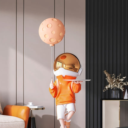 UNICORN Space Astronaut Cartoon Decorative Piece for Living Room Silvery Golden