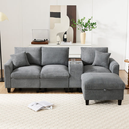 UNICORN Modern L-shaped sofa the first choice for small apartments Gray Beige