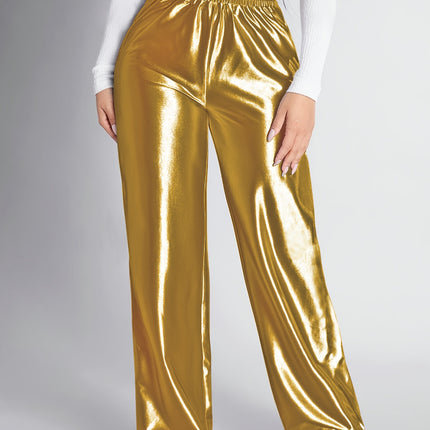 UNICORN Womens Silvery-Hot Stamped Elastic Waistband Straight-Leg Pants s m l xl xxl