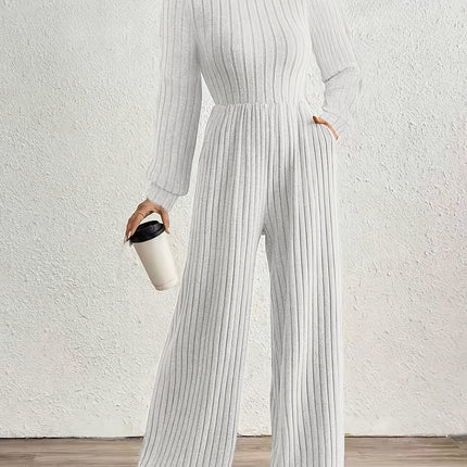 UNICORN High Neck Long Sleeve Versatile Womens Jumpsuit Solid Color s m l xl