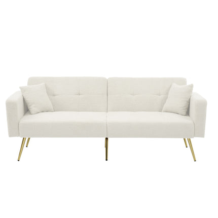 UNICORN Modern minimalist sofa bed size: 175*64*72 cm angle adjustable gold bed legs sofa with cushions side storage pockets