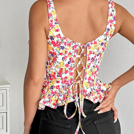 UNICORN Women'S Summer New Stylish Countryside Floral Tie-Up Corset s m l