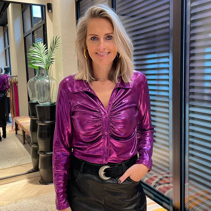 UNICORN Women's blouse gloss purple s m l xl