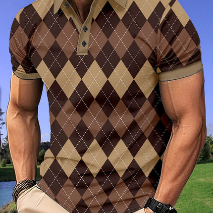UNICORN Color Blocking Plaid Golf Shirt for Summer Breathable, Collar s m l xl xxl