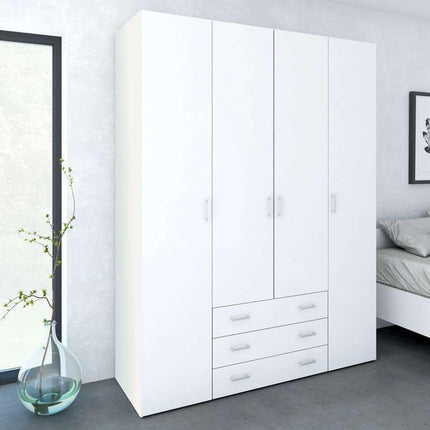 UNICORN Wardrobe modern high-gloss white Width 154 cm Depth 49.5 cm Height 169.5 cm