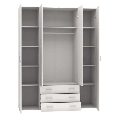 UNICORN Wardrobe modern high-gloss white Width 154 cm Depth 49.5 cm Height 169.5 cm