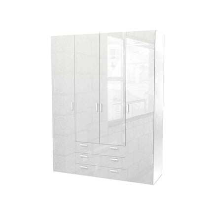 UNICORN Wardrobe modern high-gloss white Width 154 cm Depth 49.5 cm Height 169.5 cm