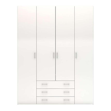 UNICORN Wardrobe modern high-gloss white Width 154 cm Depth 49.5 cm Height 169.5 cm
