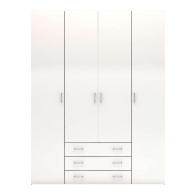 UNICORN Wardrobe modern high-gloss white Width 154 cm Depth 49.5 cm Height 169.5 cm