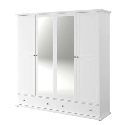 UNICORN Country white wardrobe with mirrors Width 199 cm Depth 53 cm Height 202 cm
