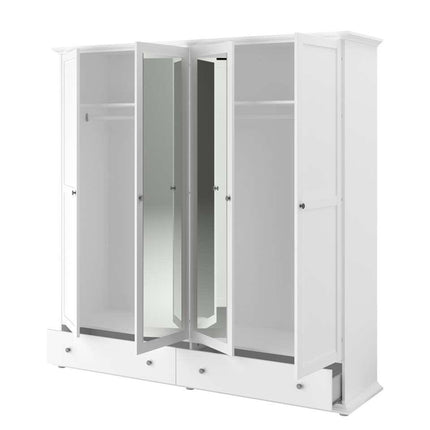 UNICORN Country white wardrobe with mirrors Width 199 cm Depth 53 cm Height 202 cm