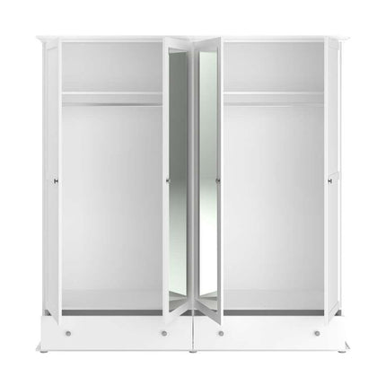 UNICORN Country white wardrobe with mirrors Width 199 cm Depth 53 cm Height 202 cm