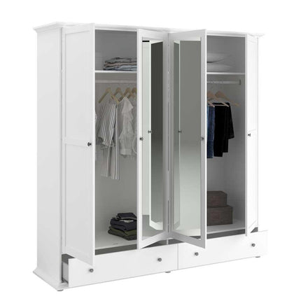 UNICORN Country white wardrobe with mirrors Width 199 cm Depth 53 cm Height 202 cm