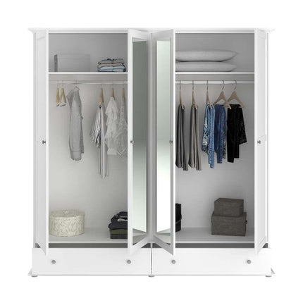 UNICORN Country white wardrobe with mirrors Width 199 cm Depth 53 cm Height 202 cm