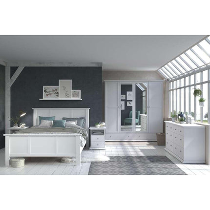 UNICORN Country white wardrobe with mirrors Width 199 cm Depth 53 cm Height 202 cm