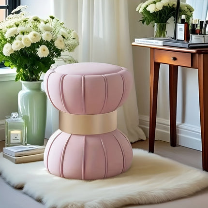 UNICORN Vanity Stool Comfortable for Bedroom, Living Room, Beige Gray Pink