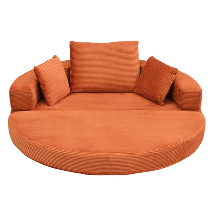 UNICORN Multifunctional Freestanding Foldable Sofa Bed Boneless Couch Oval Bed with Cushions, Modular Sofa Cord Fabric Cover (173 x 176 cm) Suitable for Apartments Living Room Bedroom