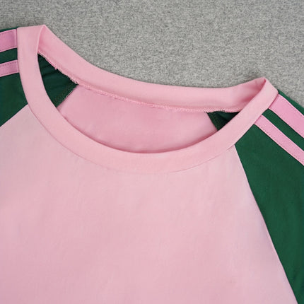 UNICORN Women'S Striped Color-Blocked Sleeve Loose Casual Round Neck T-Shirt xs s m l