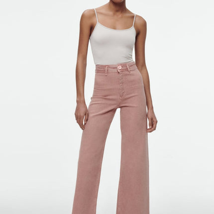 UNICORN Women's long jeans wide-leg high waist pink dark blue beige black white light blue blue xxs xs s m l xl xxl xxxl