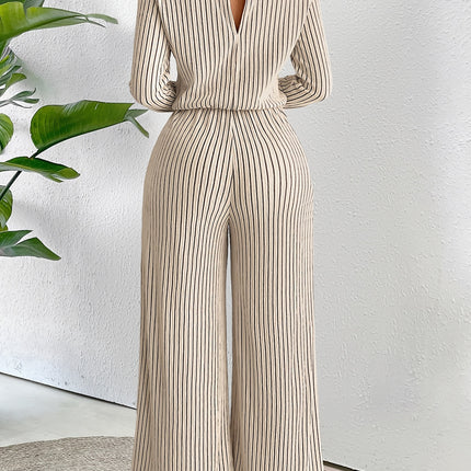 UNICORN Womens Elegant Long Sleeve Wide Leg Body Suit with Clavicle Collar s m l xl