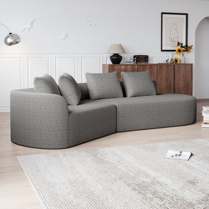 UNICORN Chenille sofa Modern, upholstered, oversized corner sofa, 4-seater, extra deep and wide seating, curved cloud couch with 4 decorative cushions, freely combinable sofa for living room and bedroom