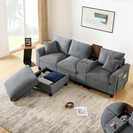 UNICORN Modern L-shaped sofa the first choice for small apartments Gray Beige